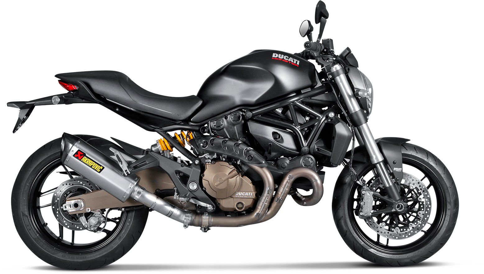 Titanium Slip On Exhaust w/out Cat - Ducati Monster 1200/S & 821 - Click Image to Close