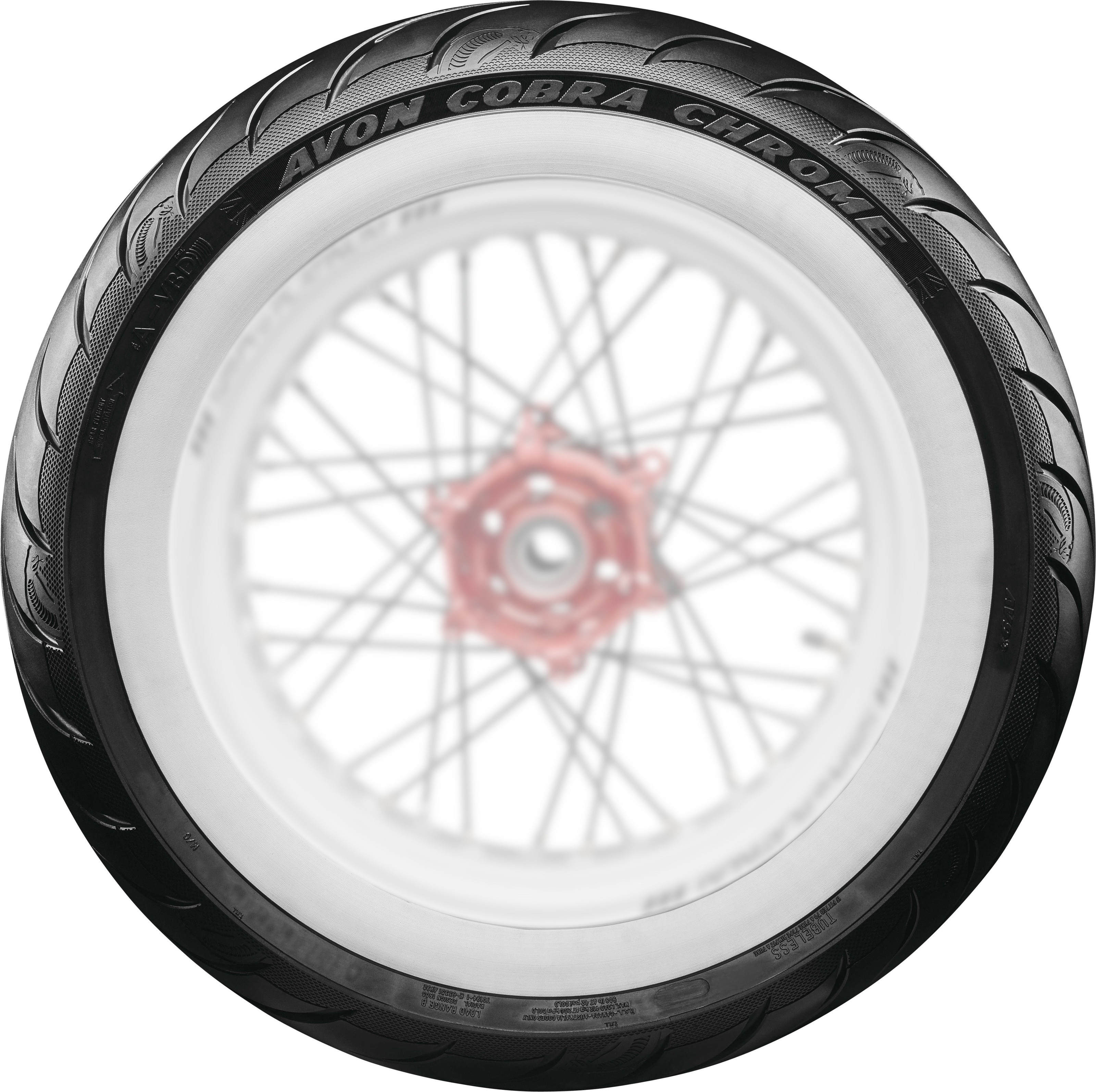 Whitewall Cobra Chrome AV91 Front Tire MT90B16 - Click Image to Close