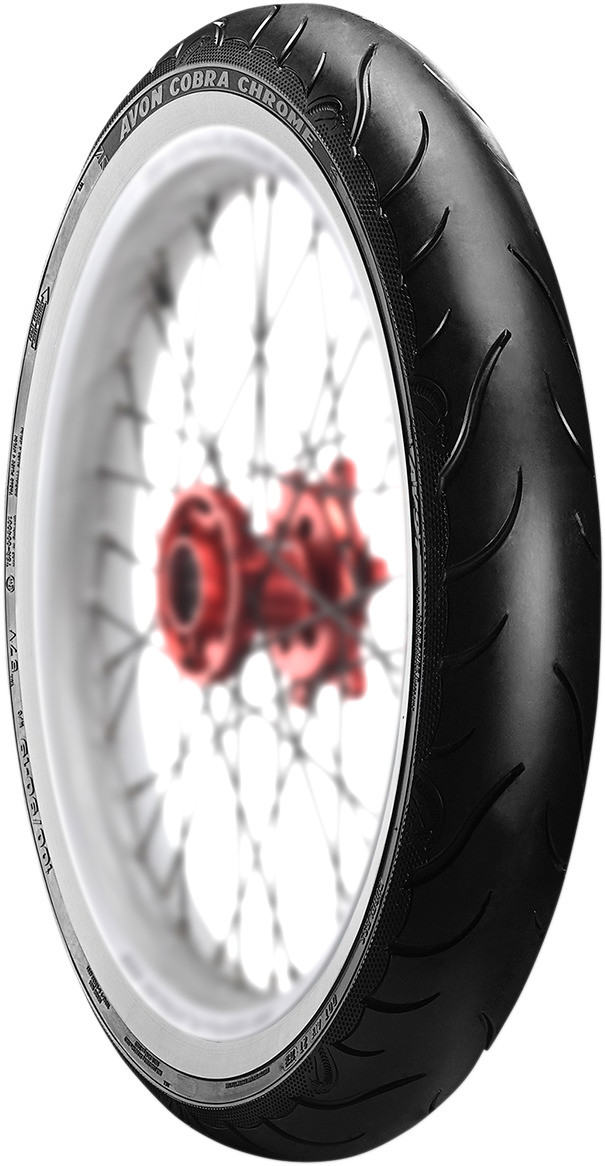 Whitewall Cobra Chrome AV91 Front Tire 120/70-21 - Click Image to Close