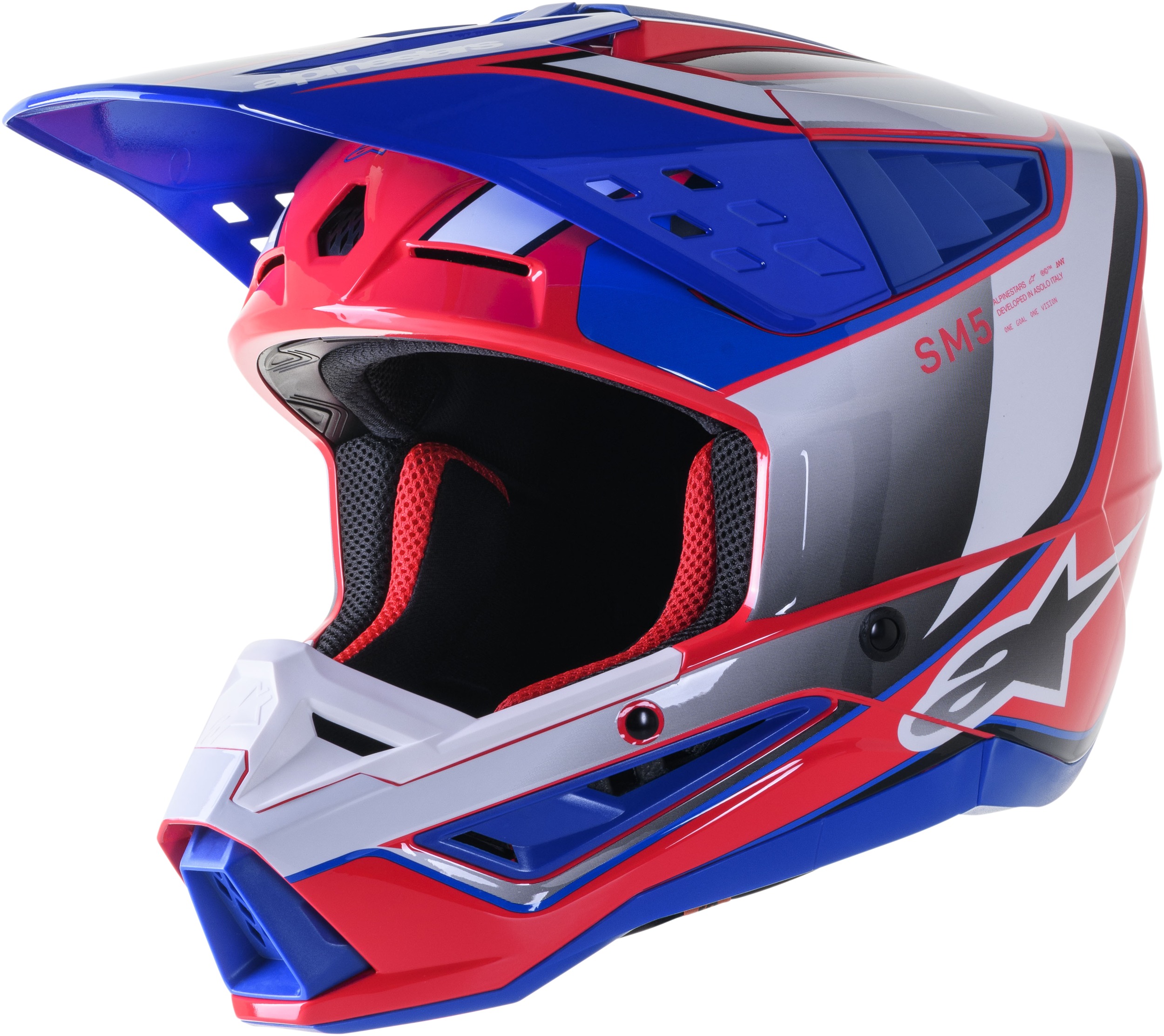 Alpinestars S-M5 Sail Helmet 2X - White/Pink/Blue - For 2X size - White/Pink/Blue - Click Image to Close