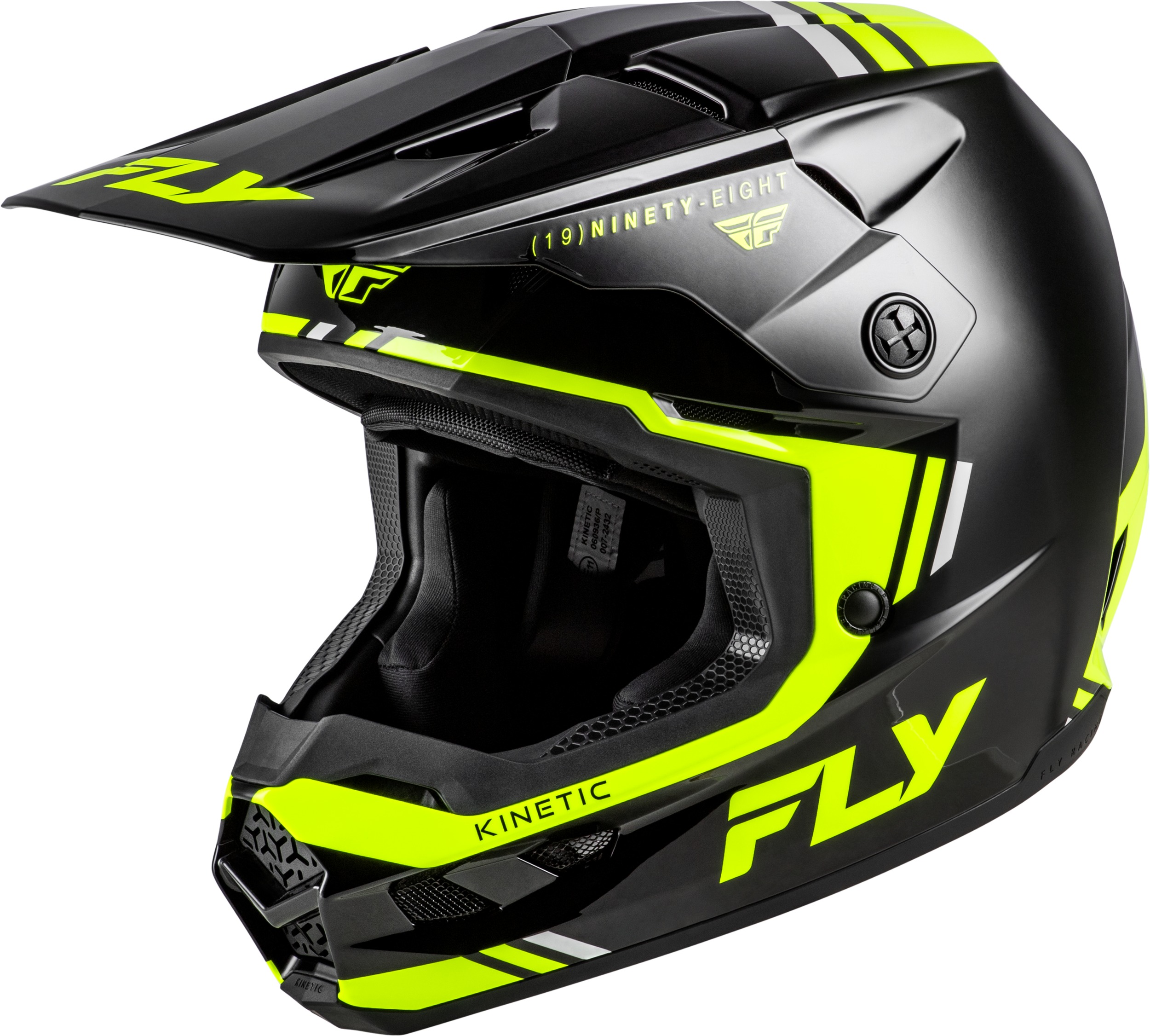 Fly Racing Kinetic Verdict Helmet Black/Hi-Vis/Grey XS - DOT & ECE22.06 helmet, X-Small - Click Image to Close