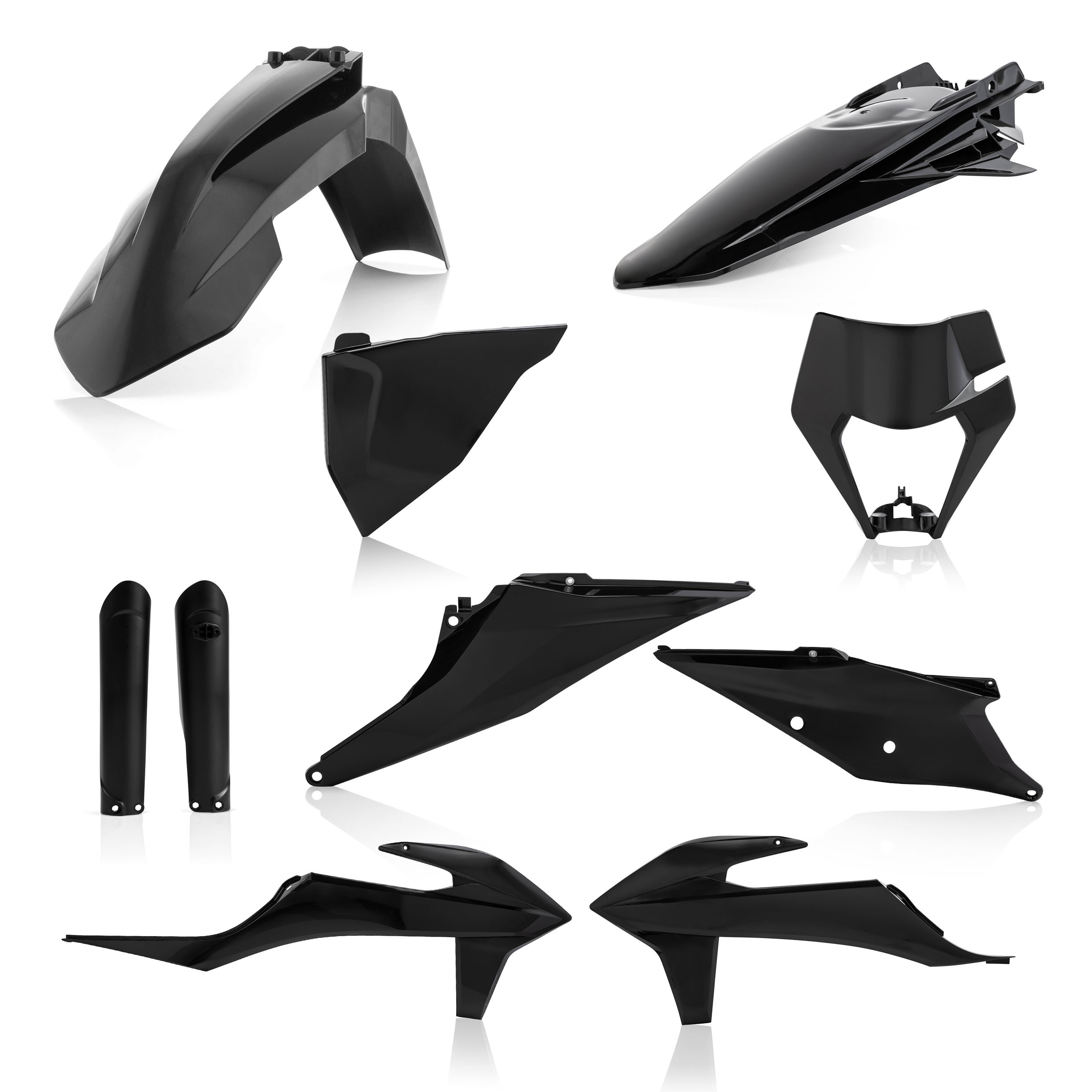 Full Plastic Kit - Black - Fits Many 20-23 KTM 150-500 - Click Image to Close