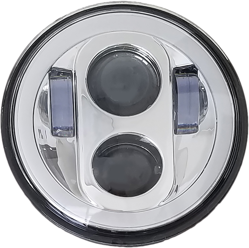 5 3/4" LED Headlight With Full Halo Chrome - Click Image to Close