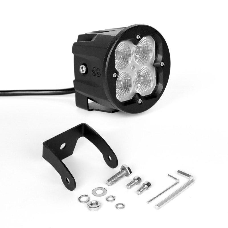 Round 20w LED Cube Light w/ RGB Accent Light - Flood Beam w/Fog Light Bracket - Click Image to Close