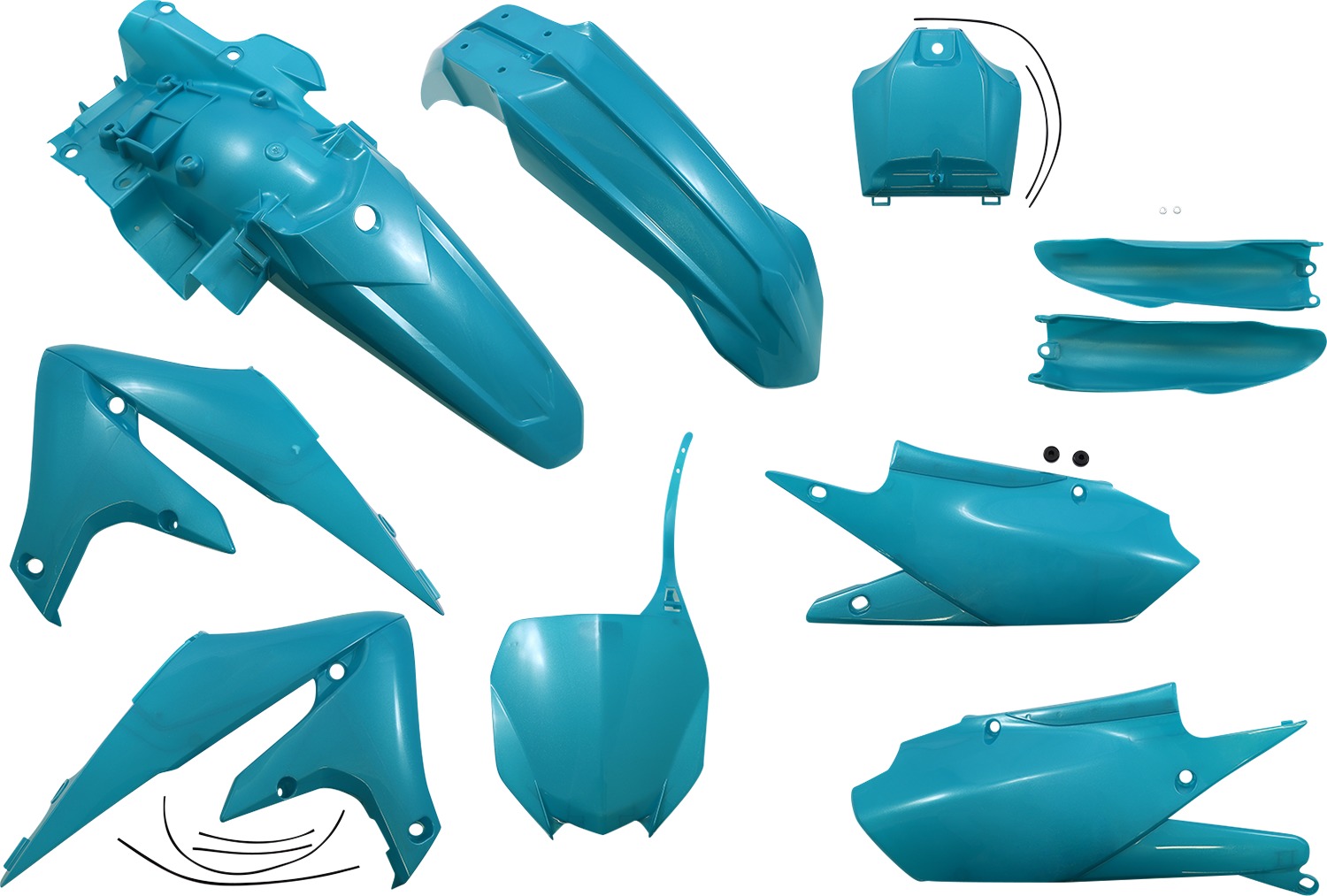 Full Plastic Kit - Teal Metallic - Fits Many 18-22 Yamaha 250F/450F/FX - Click Image to Close