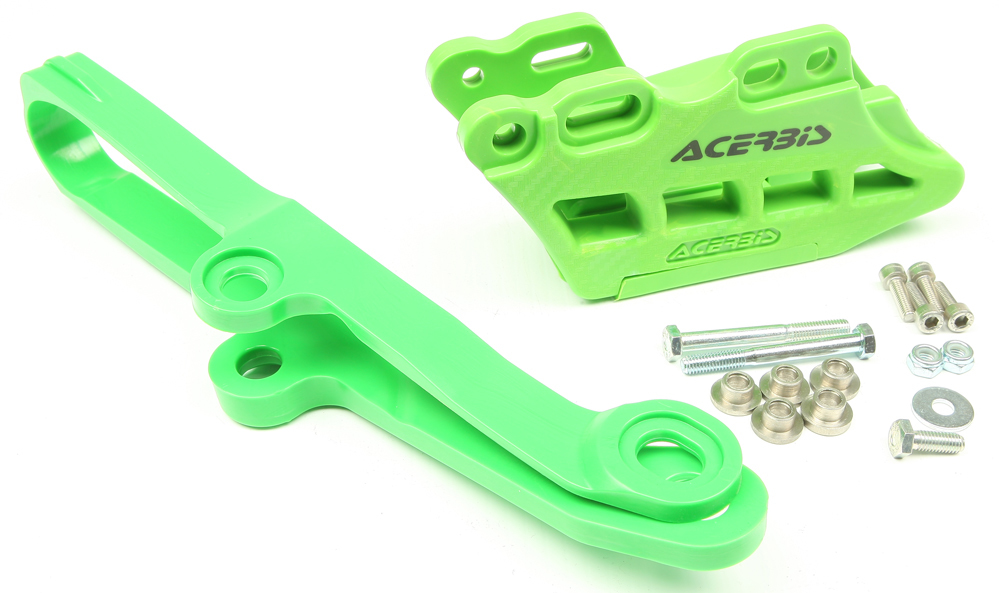 Chain Guide & Swingarm Slider Kit V 2.0 - Green - For 09-16 Kawasaki KX250F KX450F - Click Image to Close