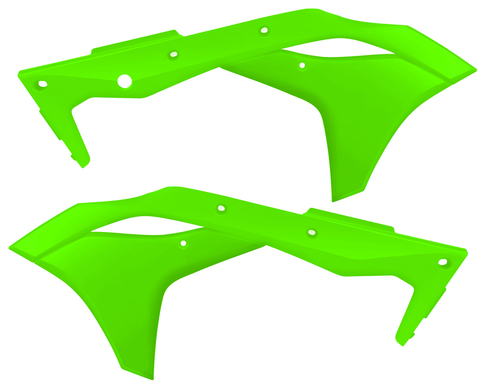 Radiator Shrouds - Fluorescent Green - For 17-18 Kawasaki KX250F - Click Image to Close