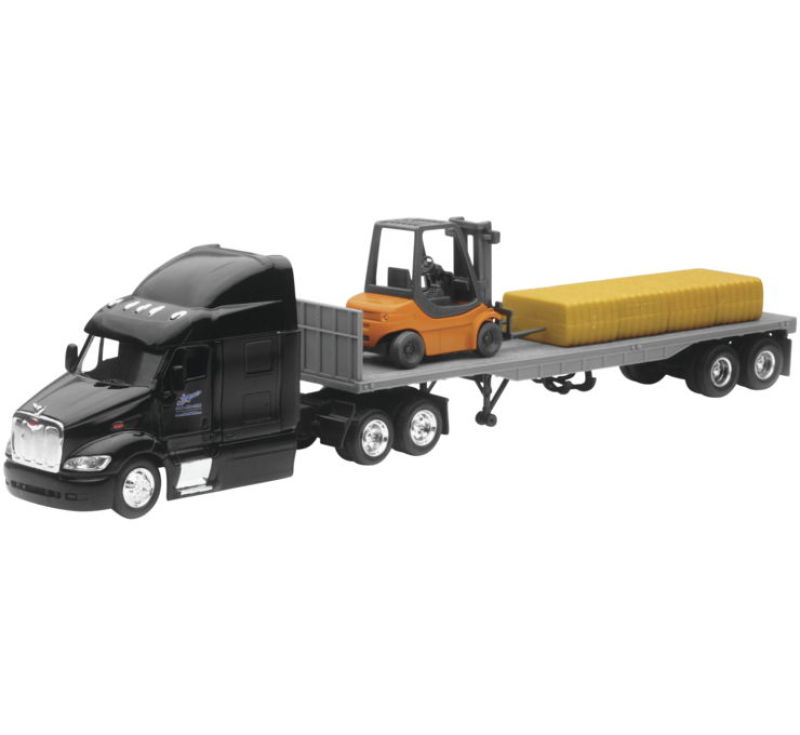 Peterbilt 387 Flatbed w/Forklift and Hay Bale/ Scale - 1:32 - Click Image to Close