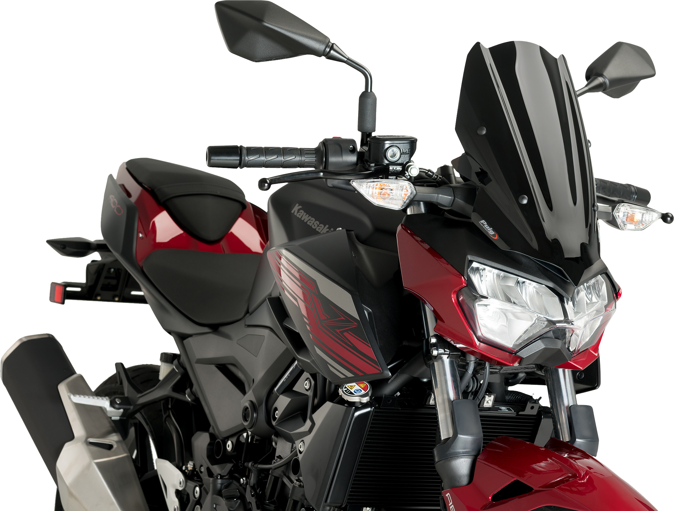 Naked New Gen Sport Windscreen - Black - For 19-21 Kawasaki Z400 ABS - Click Image to Close