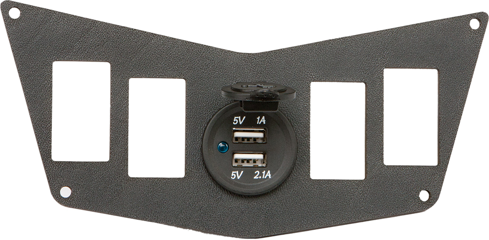 Dash Panel 4 Switch Plate W/Usb - For 08-14 RZR570/800/900 - Click Image to Close