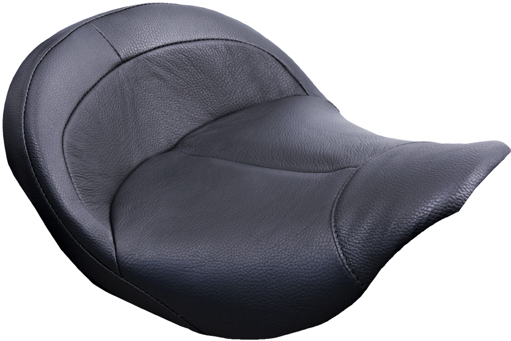 Big IST Wide Leather Solo Seat - For Harley FLH FLT - Click Image to Close