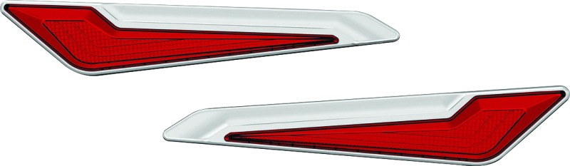 Omni L.E.D. Side Saddlebag Inserts 18-20 GL1800 Chrome - Click Image to Close