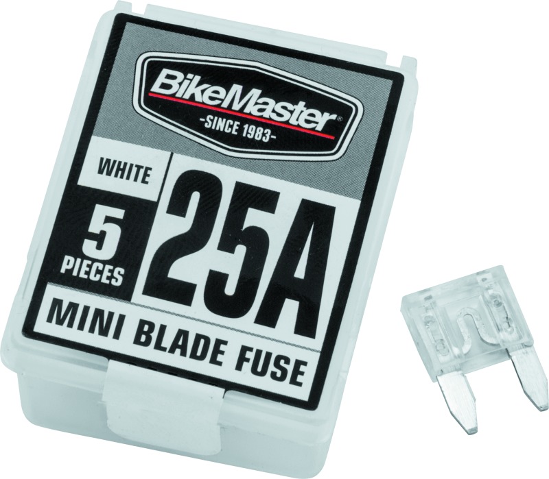 BikeMaster 5Piece 25A Replacement Mini Blade Fuse - Click Image to Close