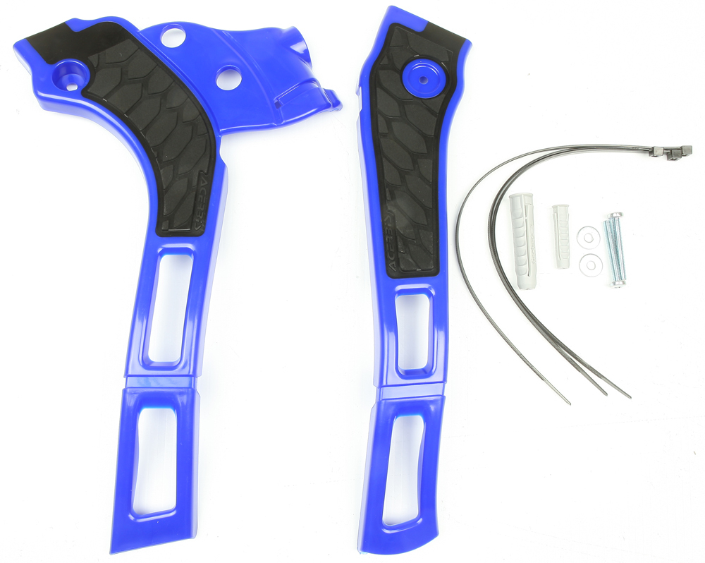 X-Grip Frame Guards Blue/Black - For 05-20 YZ125 YZ250/X - Click Image to Close