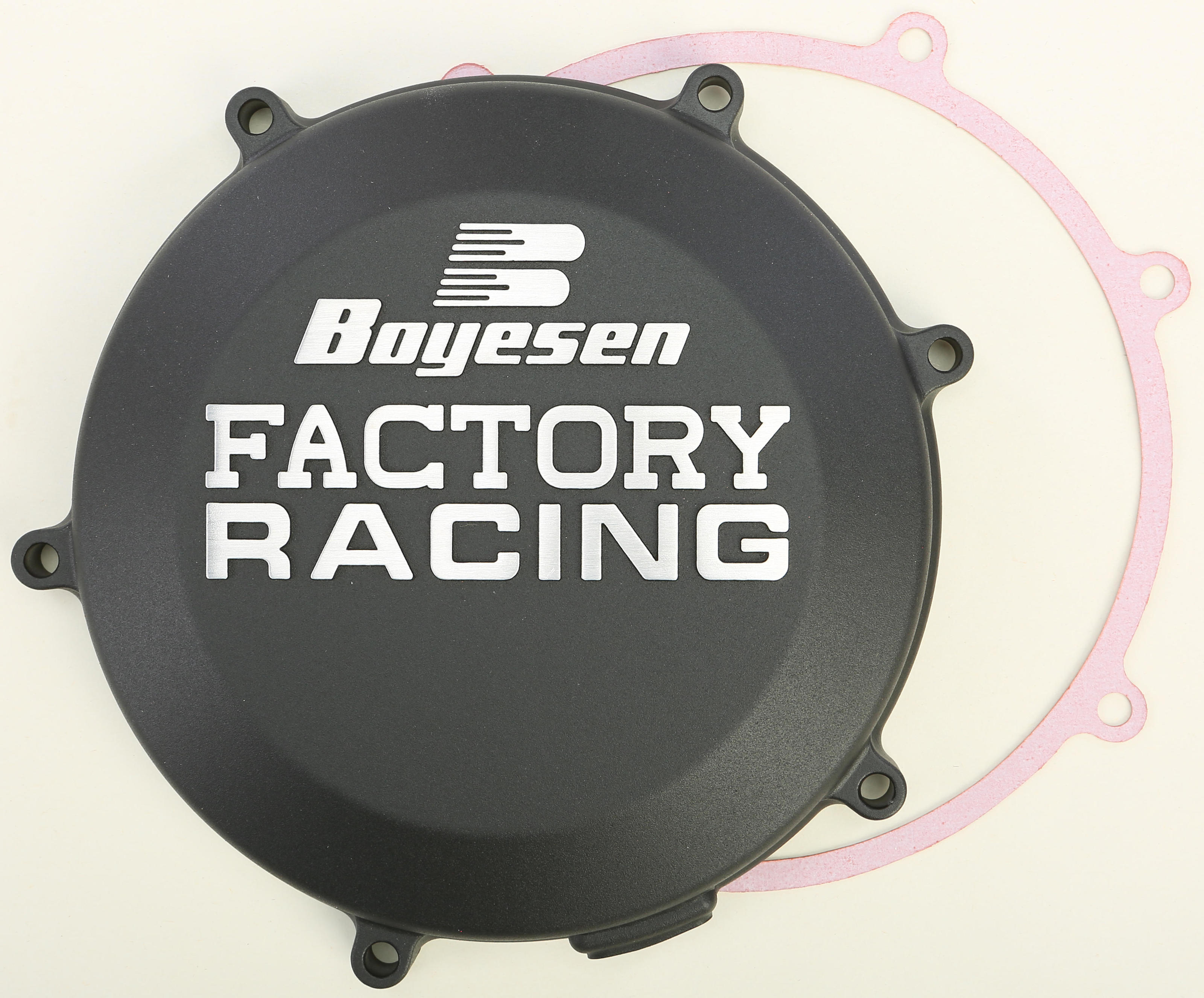 Black Factory Racing Clutch Cover - For 16-18 Kawasaki KX450F - Click Image to Close