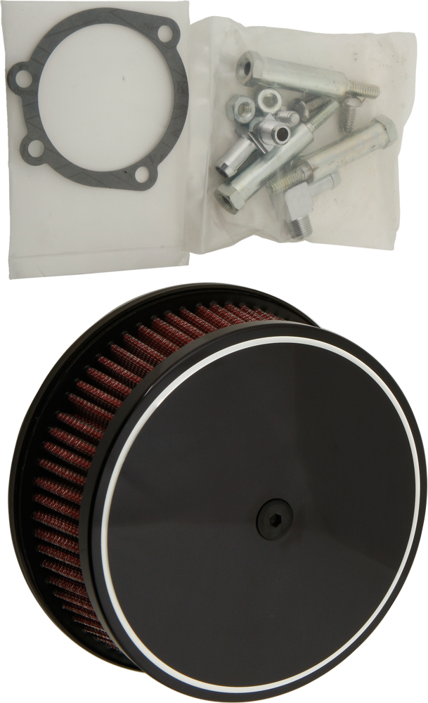 HP Custom Round Air Cleaner 5-7/8" Smooth - Black - Click Image to Close