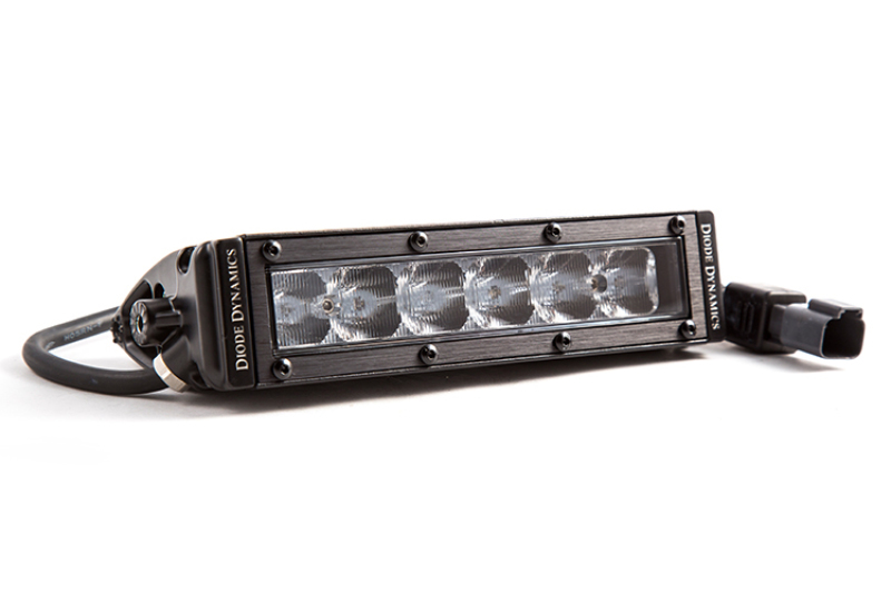 6 In LED Light Bar Single Row Straight SS6 - White Flood Light Bar (Single) - Click Image to Close