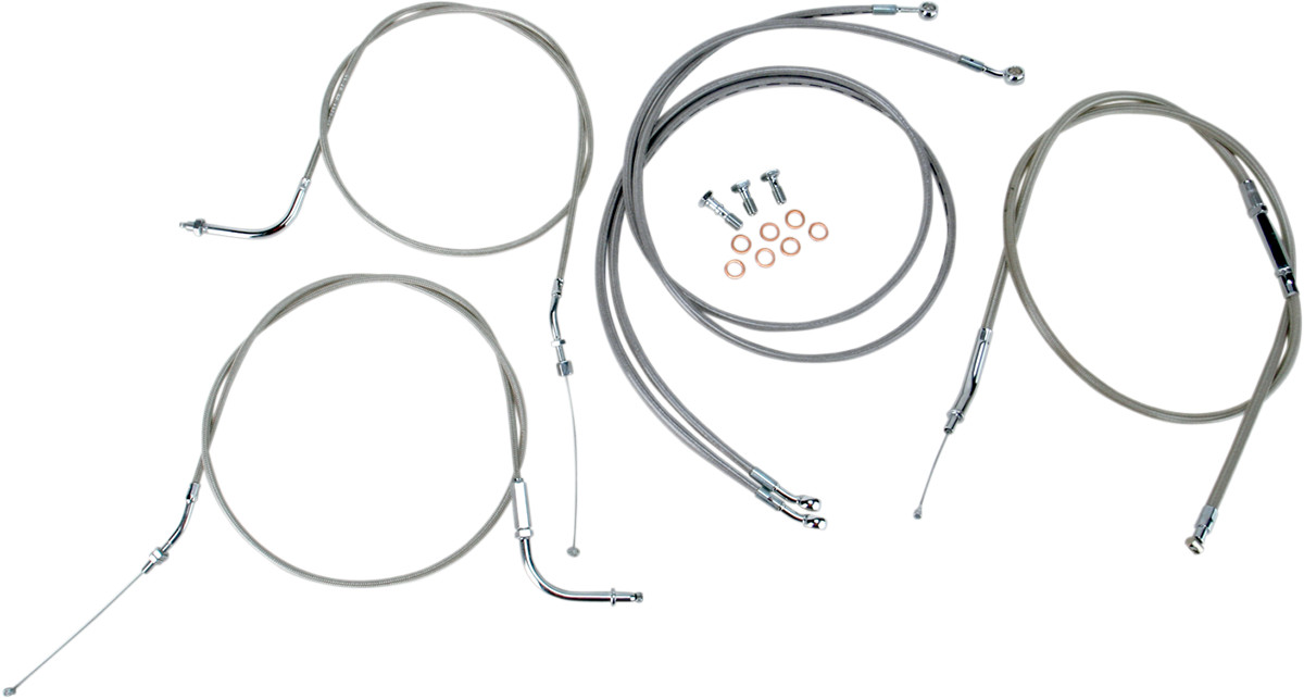 Cable and Line Kit 12"-14" Bar - For 04-07 Yamaha Road Star 1700 - Click Image to Close