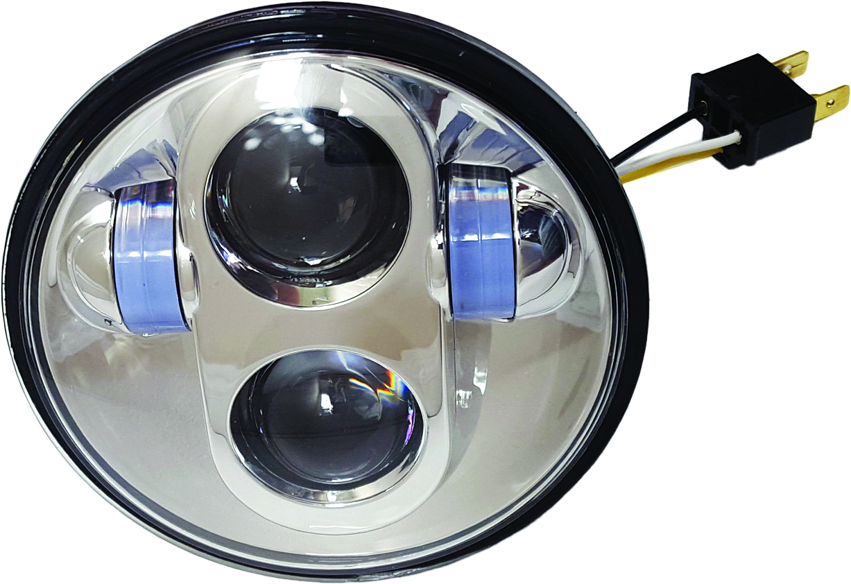 5 3/4" LED Headlight Chrome High Definition - Click Image to Close