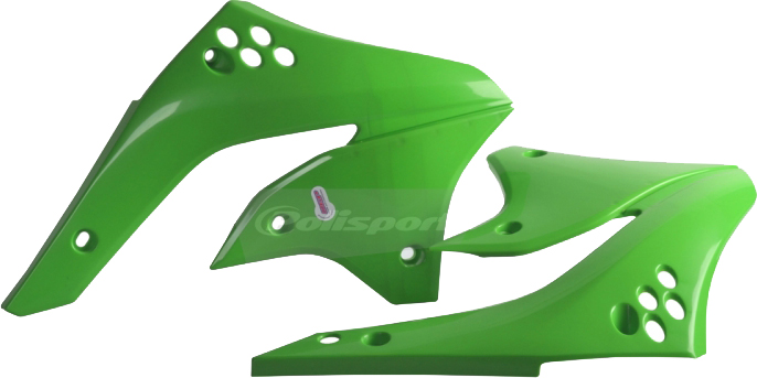 Radiator Shrouds - Green - For 06-08 Kawasaki KX450F - Click Image to Close