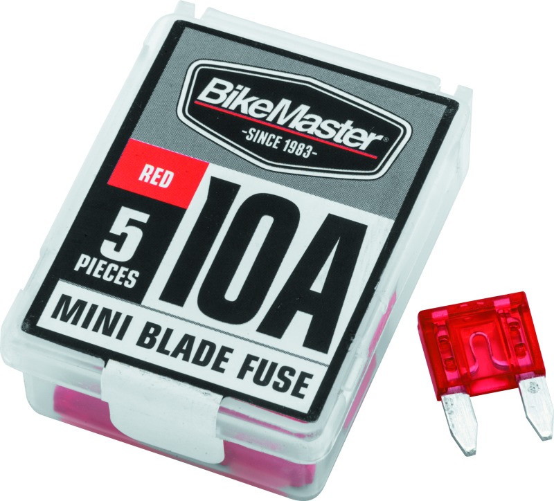 BikeMaster 5Piece 10A Replacement Mini Blade Fuse - Click Image to Close