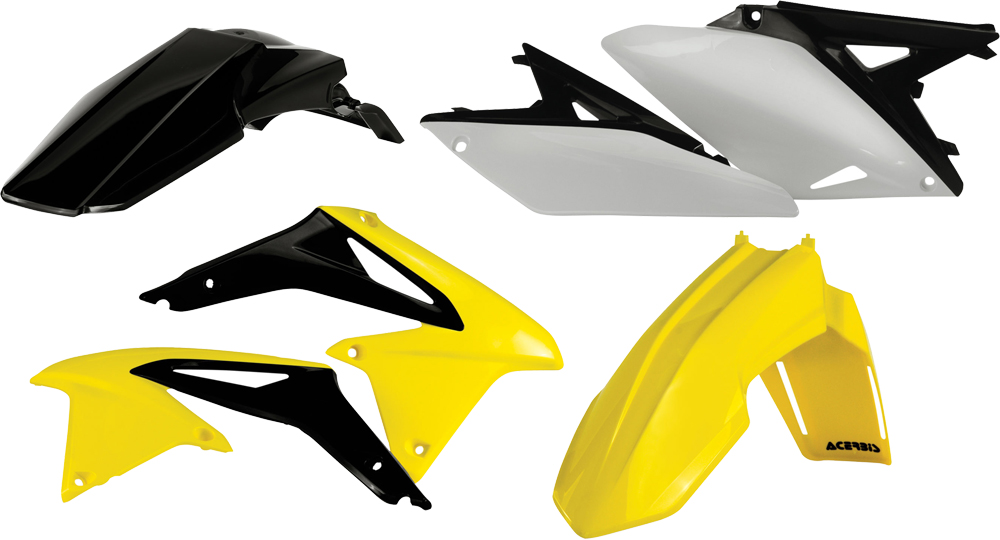 Plastic Kit - Original 2013 Yellow/Black - For 10-18 Suzuki RMZ250 - Click Image to Close