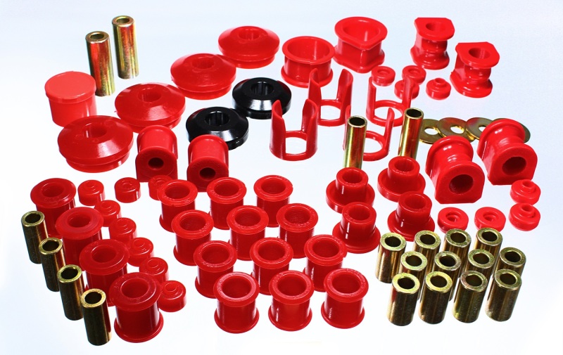 Red Hyper-Flex Master Bushing Set - For 89-94 Nissan 240SX (S13) - Click Image to Close