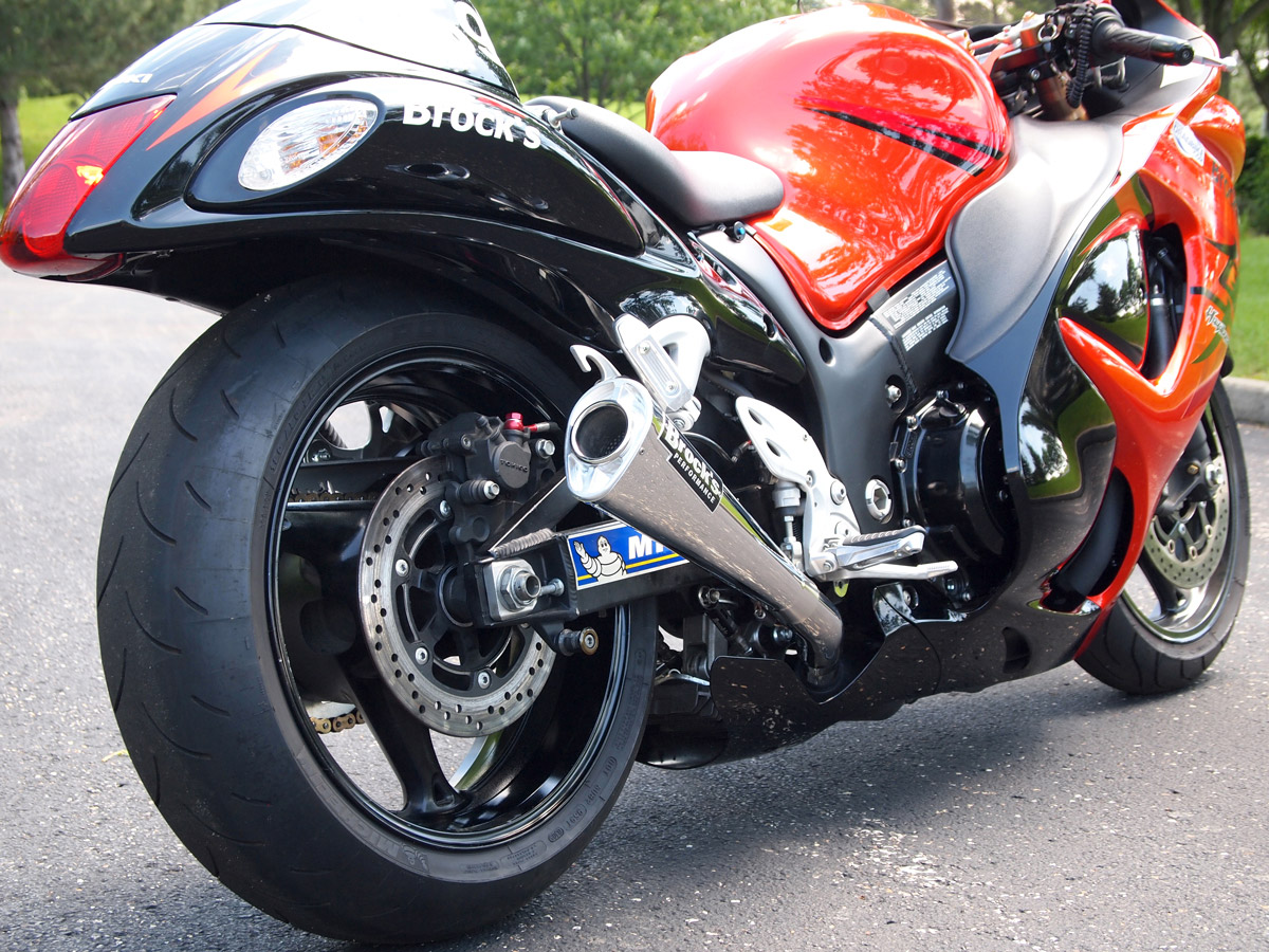 Alien Head 14" Polished Dual Slip On Exhaust - For Gen. 2 Suzuki Hayabusa - Click Image to Close