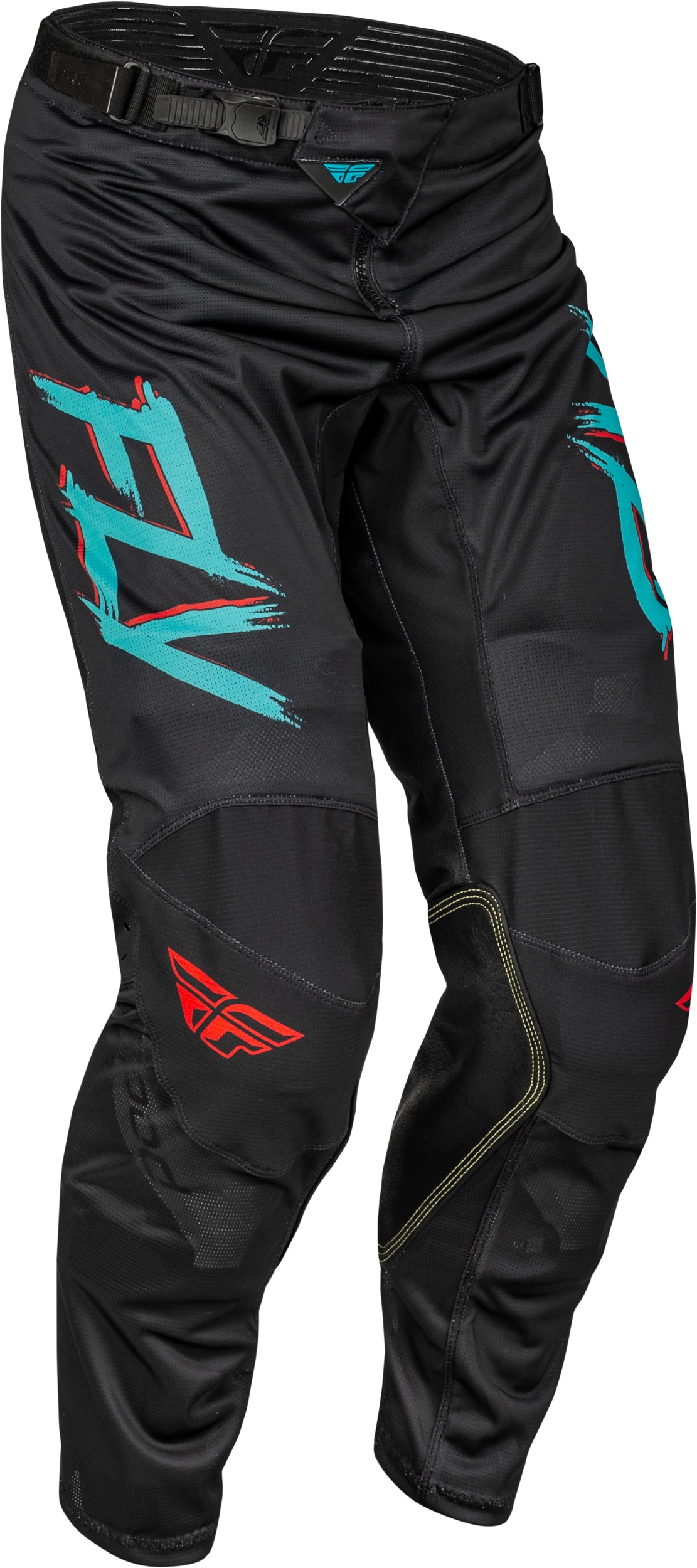 Fly Racing Kinetic Mesh Rave Pants Red/Black/Mint Sz 28 - Kinetic Mesh Rave Pants For Sz 28 - Click Image to Close