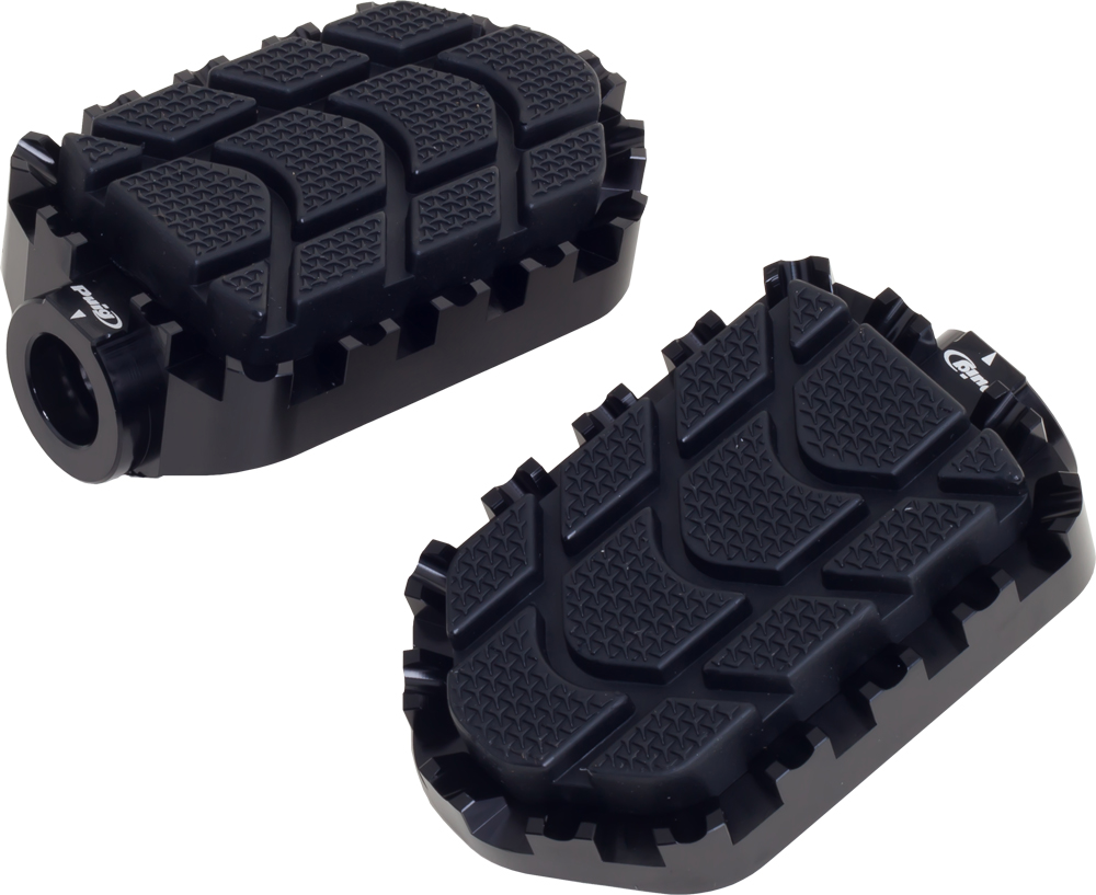 Hi-Tech Adventure Footpegs - Black - For Use w/ Puig Footpeg Adapters - Click Image to Close