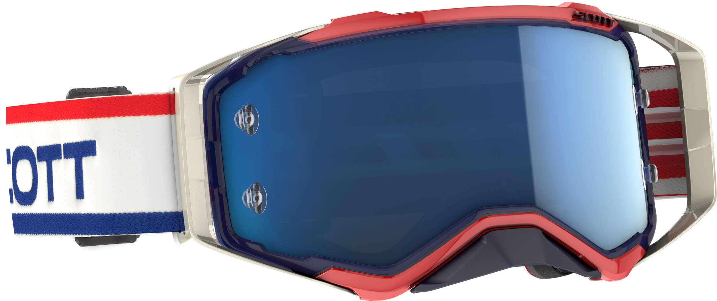 Prospect Goggles Red/White/Blue Blue Chrome Works Lens - Click Image to Close