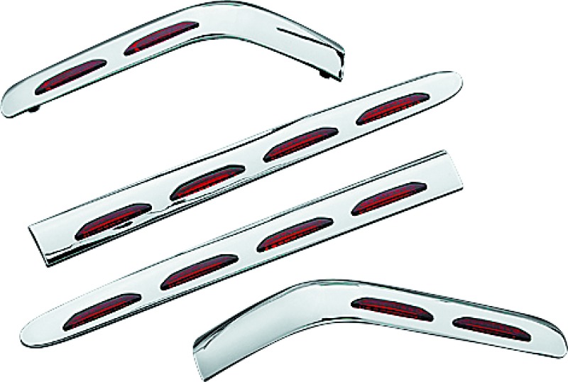 L.E.D. Saddlebag Molding Set 4 Piece 01-10 GL1800 Chrome - Click Image to Close