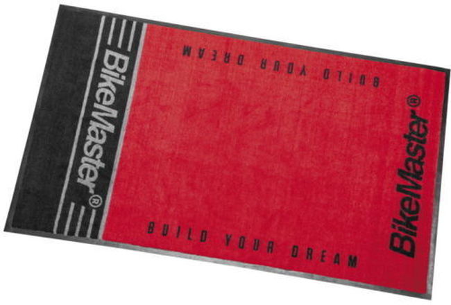 BikeMaster 5ft x 3ft Track Mat - Red/Black - Click Image to Close