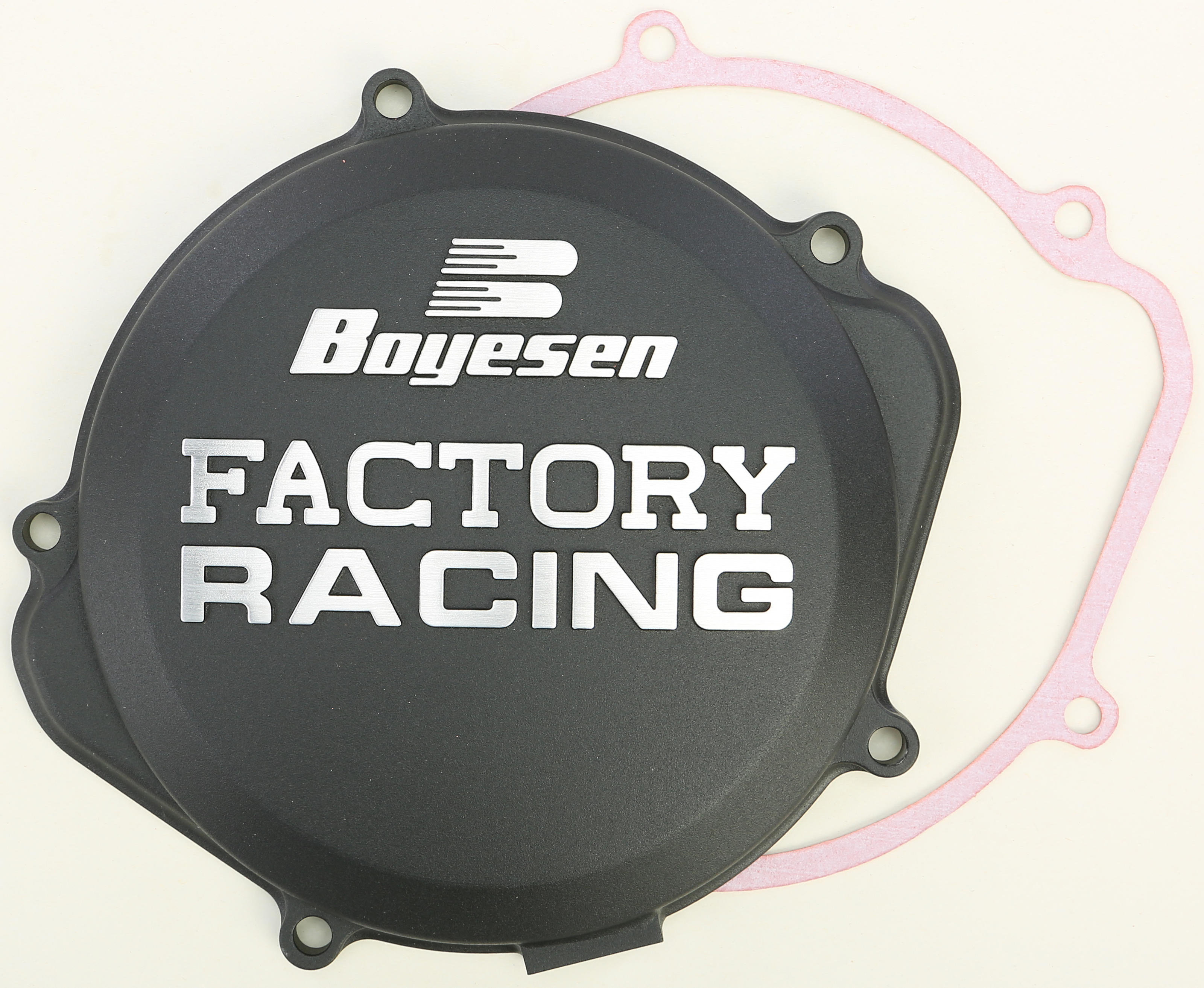 Black Factory Racing Clutch Cover - For 04-09 Honda CR250R - Click Image to Close