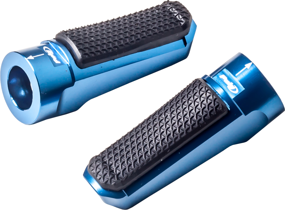 Hi-Tech Racing Footpegs Rubber Blue - For Use w/ Puig Footpeg Adapters - Click Image to Close