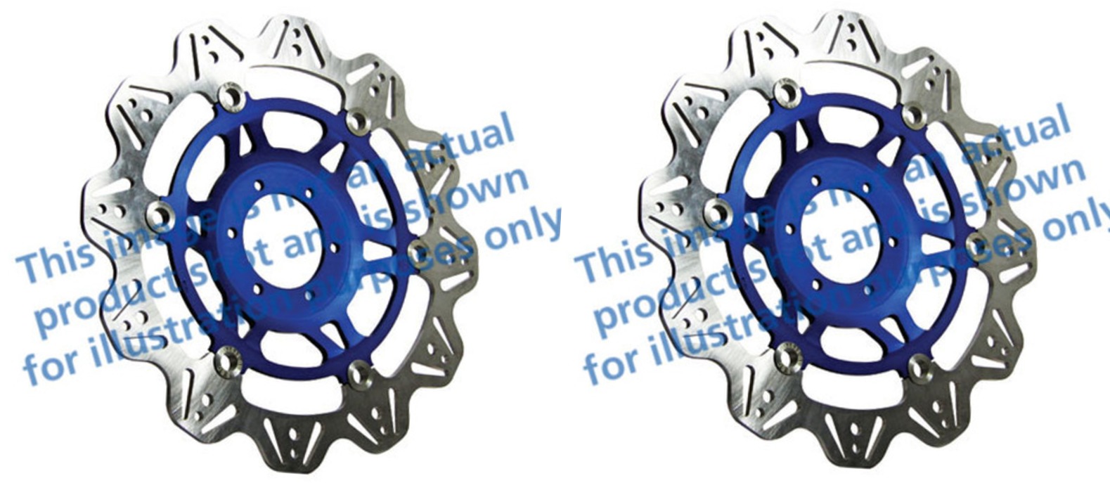 Front VEE Brake Rotors - Blue - VEE Style Brake Rotor - Blue Center Front Set - Click Image to Close