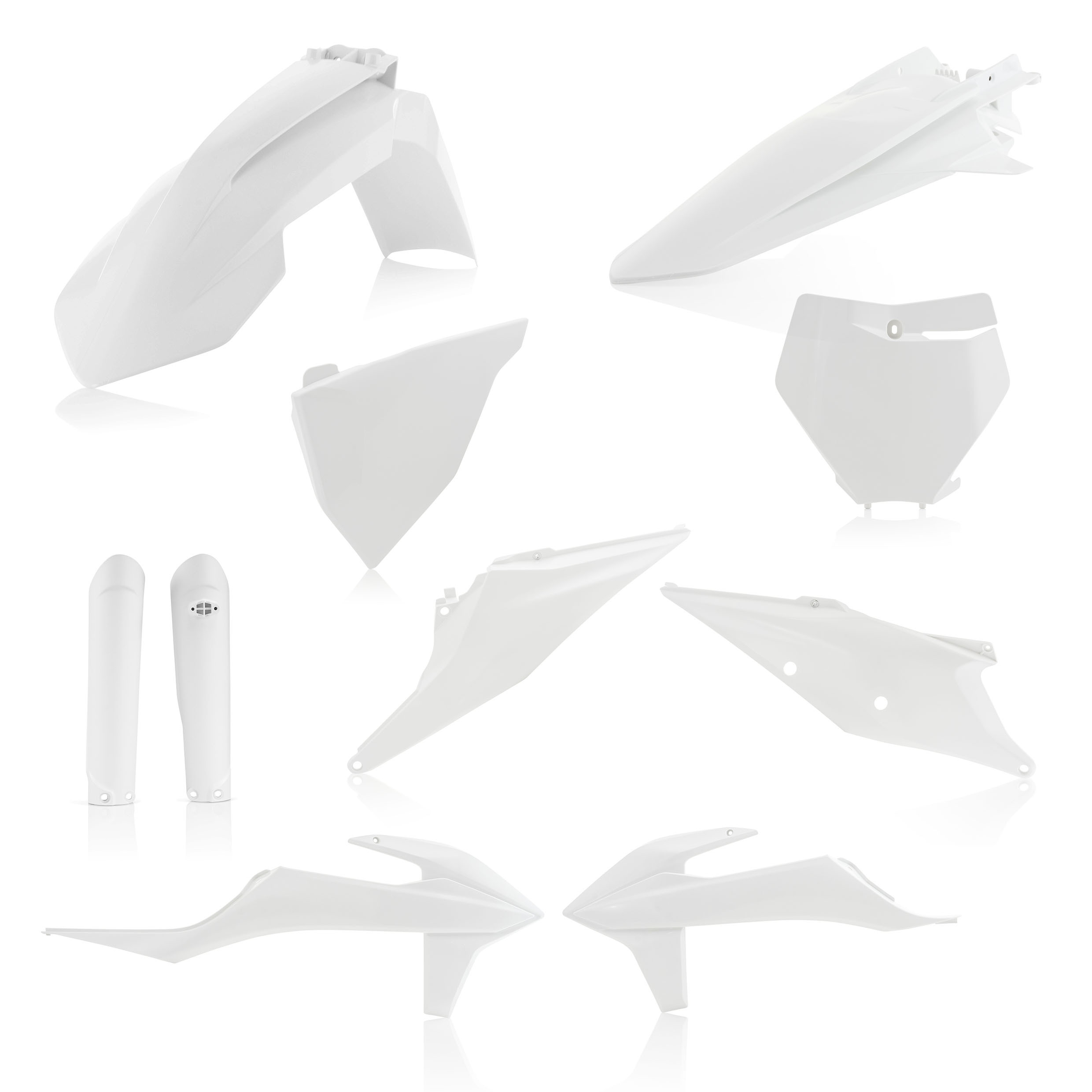 Full Plastic Kit - White - Fits Many 19-22 KTM 125-450 - Click Image to Close