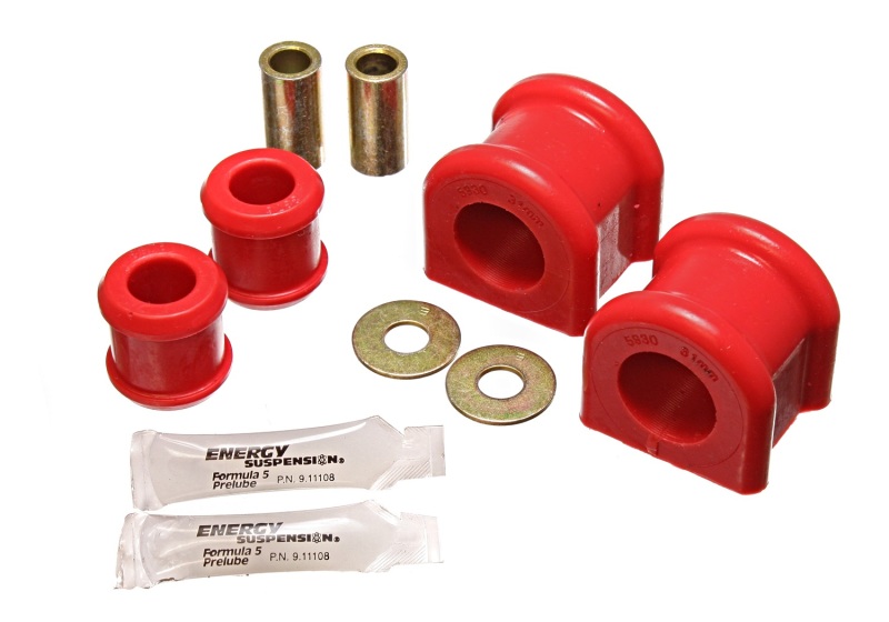 07-11 Jeep Wrangler JK Red Front 31mm Sway Bar and Endlink Bushing Set - Click Image to Close