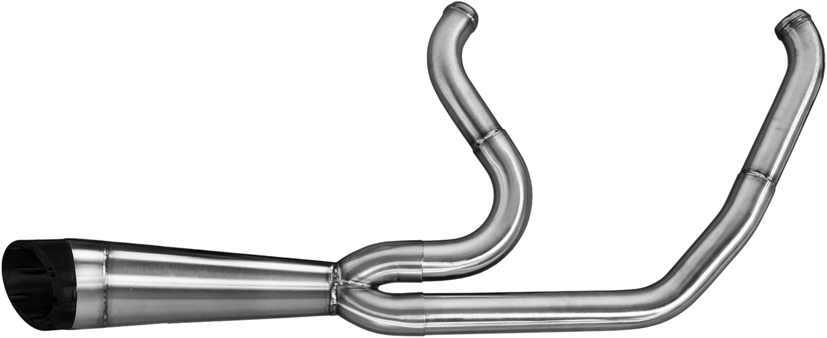 Shorty Turnout 2-1 Brushed Full Exhaust - For 18-22 Harley FL & FX - Click Image to Close