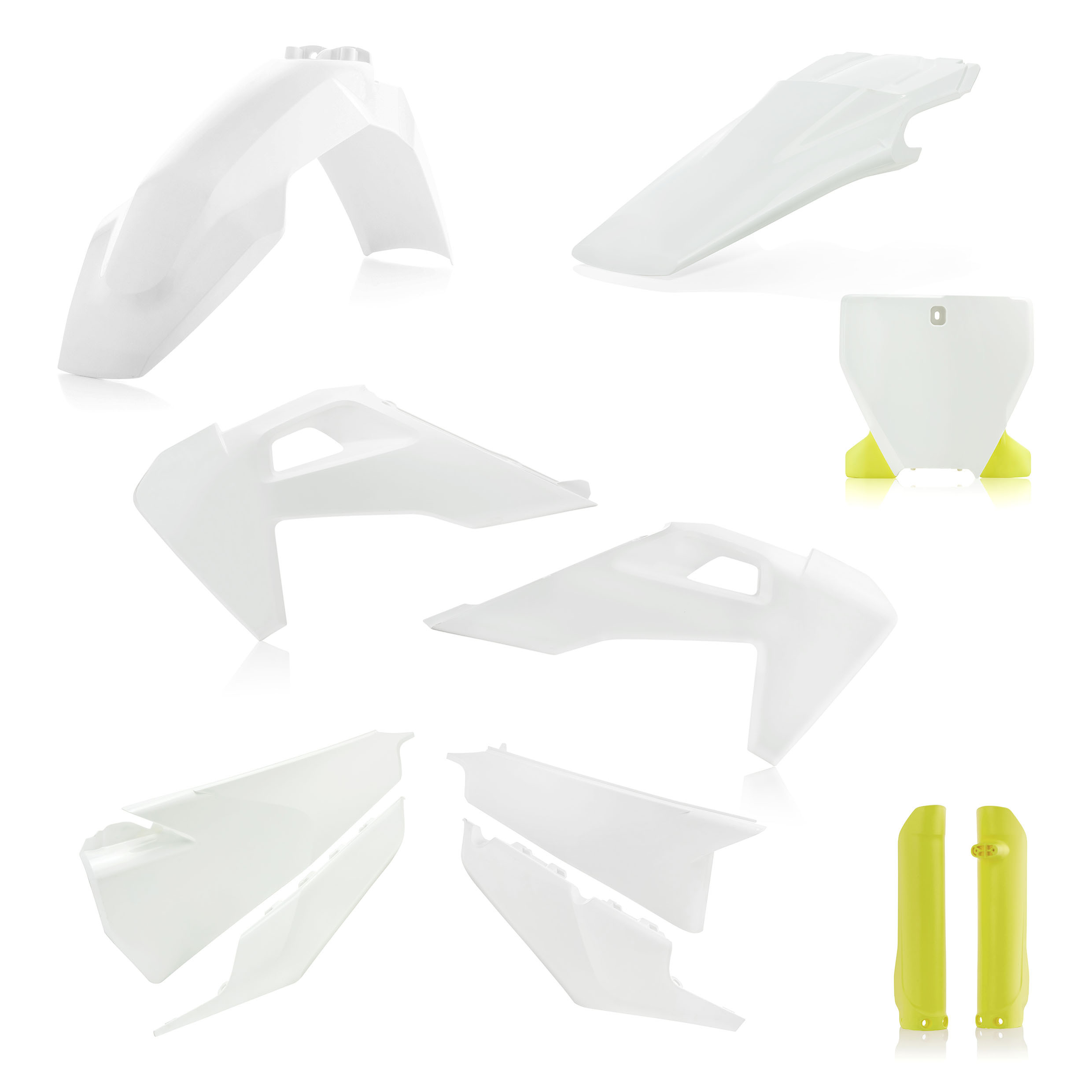 Full Plastic Kit - White/Yellow Original 2019 - Fits Many 19-22 Husqvarna 125-450 - Click Image to Close