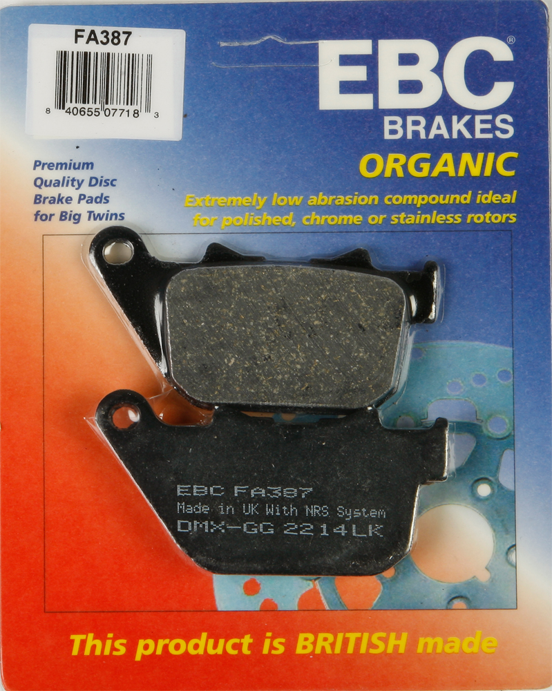 Standard Organic Brake Pads - Click Image to Close