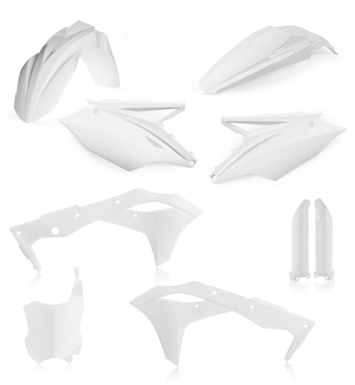 Full Plastic Kit - White - For 18-19 Kawasaki KX250F - Click Image to Close