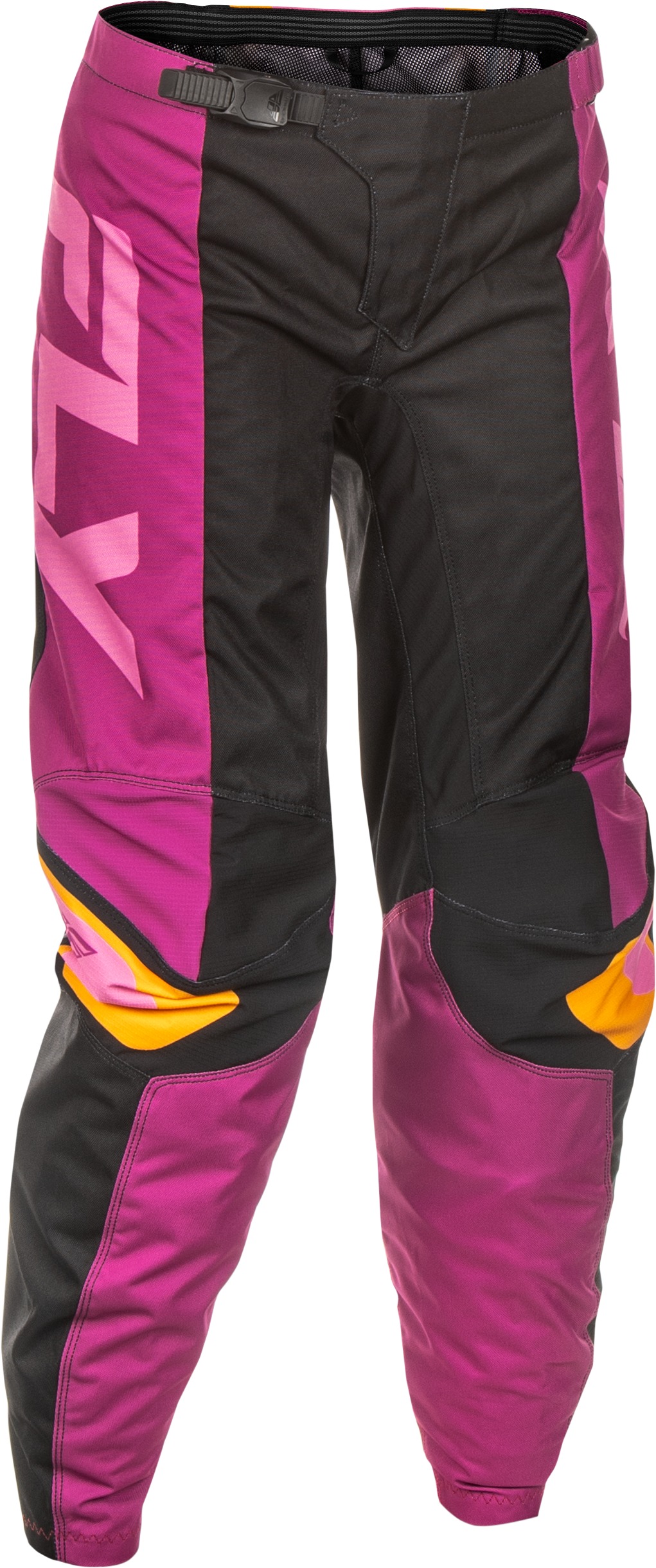 Fly Racing Women's F-16 Pants Black/Mauve/Yellow Sz 07/08 - Women's F-16 Pants, US Size 07/08 - Click Image to Close