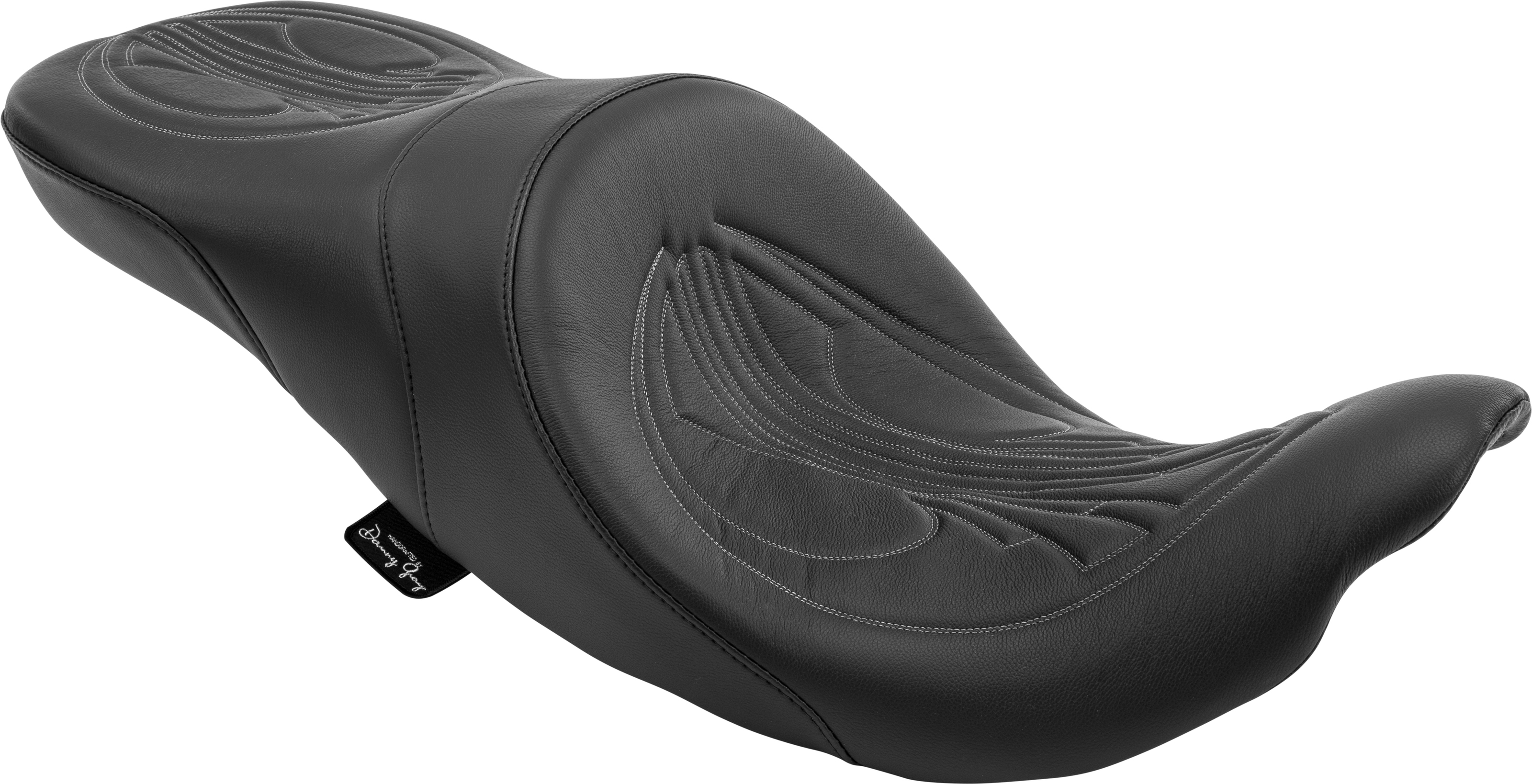 Airhawk Longhaul Drag Gray Stitch Wide 2-Up Seat - For Harley FLH FLT - Click Image to Close