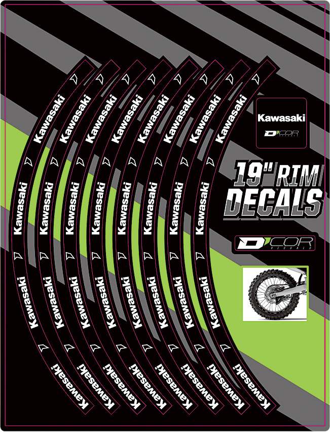 Rim Decals - 19" Rear Kawasaki Logos - Click Image to Close