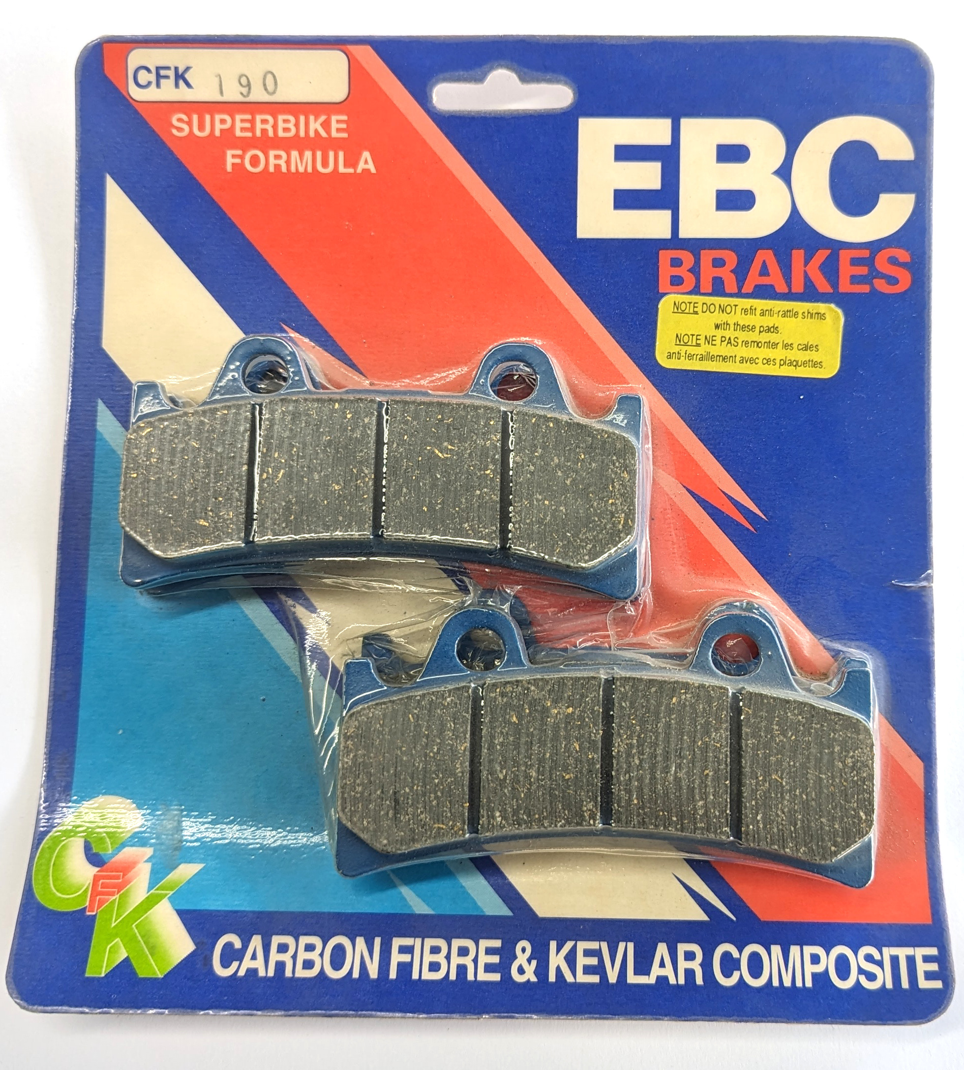 Superbike Organic Front Brake Pads Set - Fits 94-97 Triumph Daytona, 94-95 FZR1000, 93-96 YZF750R - Click Image to Close