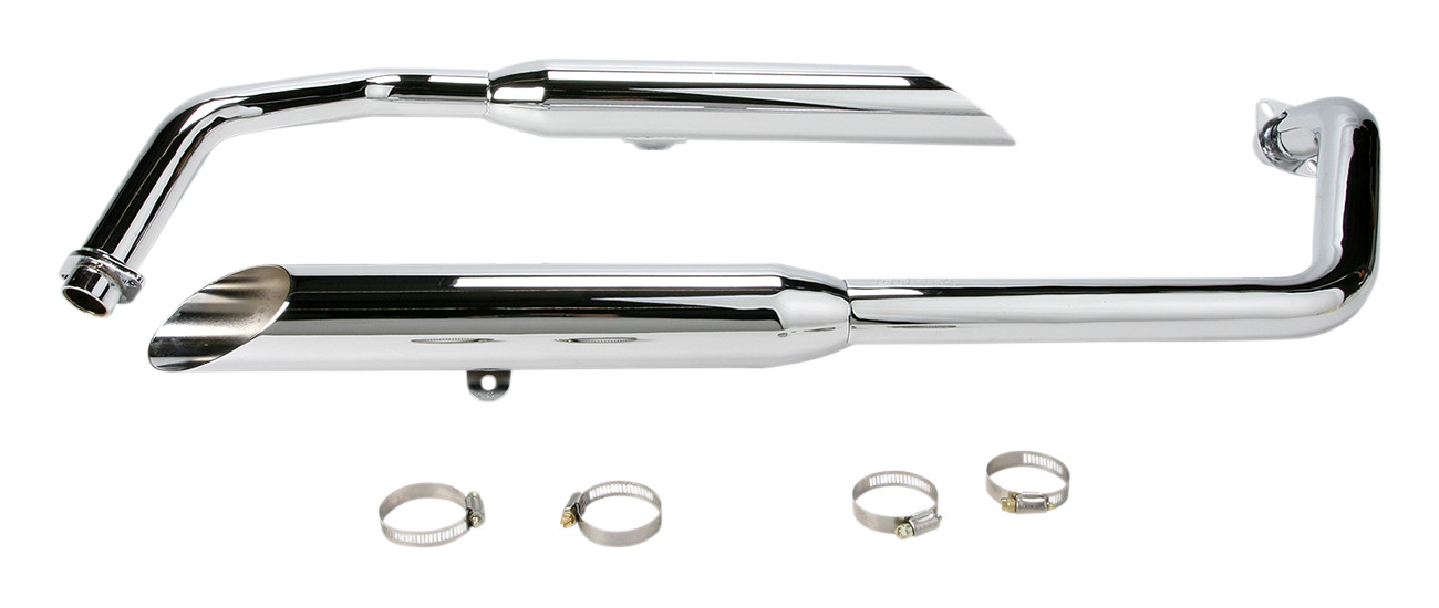 Classic Slash Cut Full Exhaust - For 01-07 Honda Spirit 750 - Click Image to Close