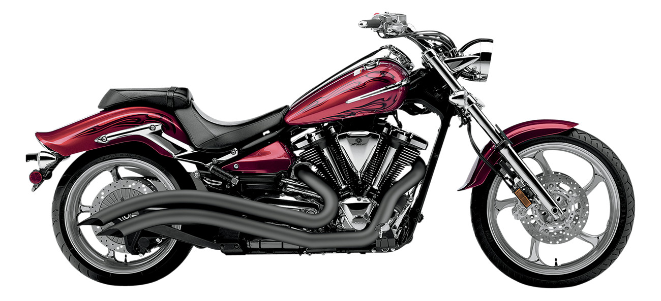 Speedster Swept Black Full Exhaust - Yamaha Raider - Click Image to Close