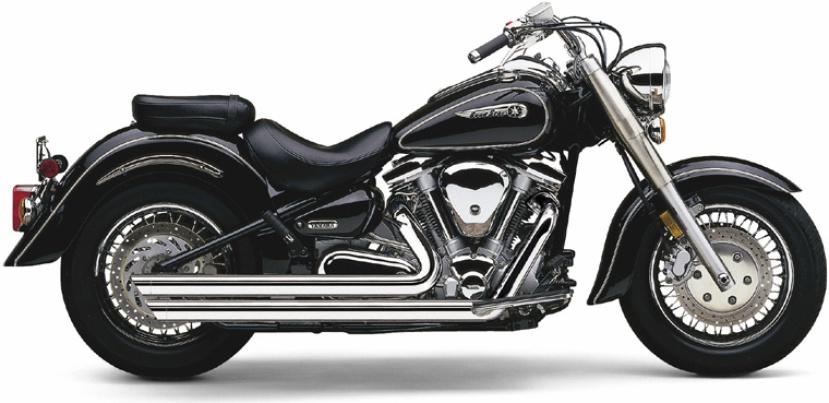 Speedster Slashdown Chrome Full Exhaust - For 99-07 Yamaha Road Star 1600/1700 - Click Image to Close