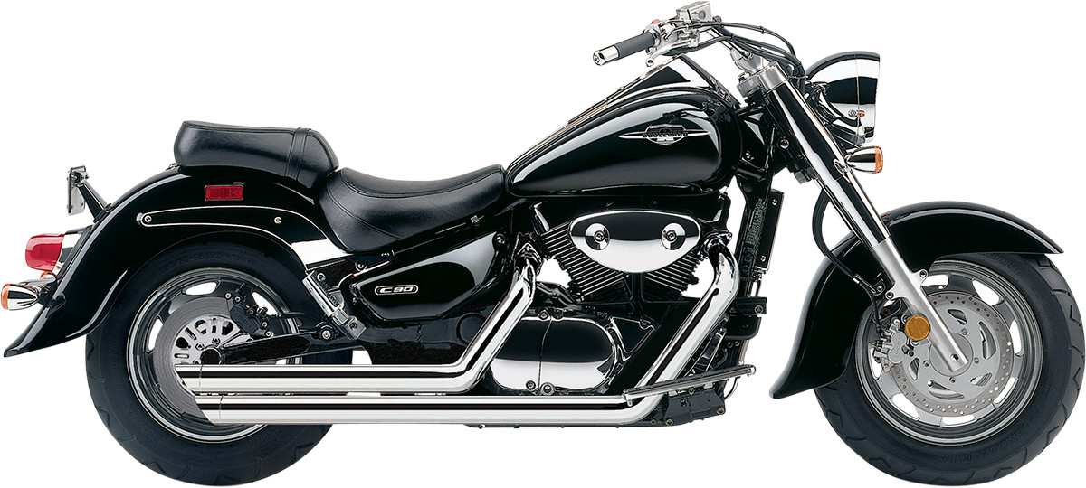 Speedster Slashdown Chrome Full Exhaust - For 05-09 Suzuki Boulevard C90 - Click Image to Close